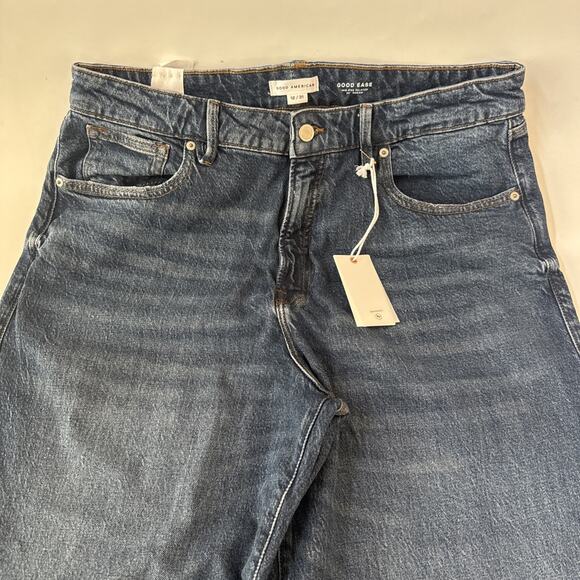 Good American Good Ease Relaxed Jeans NEW Size 12 MId-Rise Wide Leg 34" Inseam - Picture 2 of 10